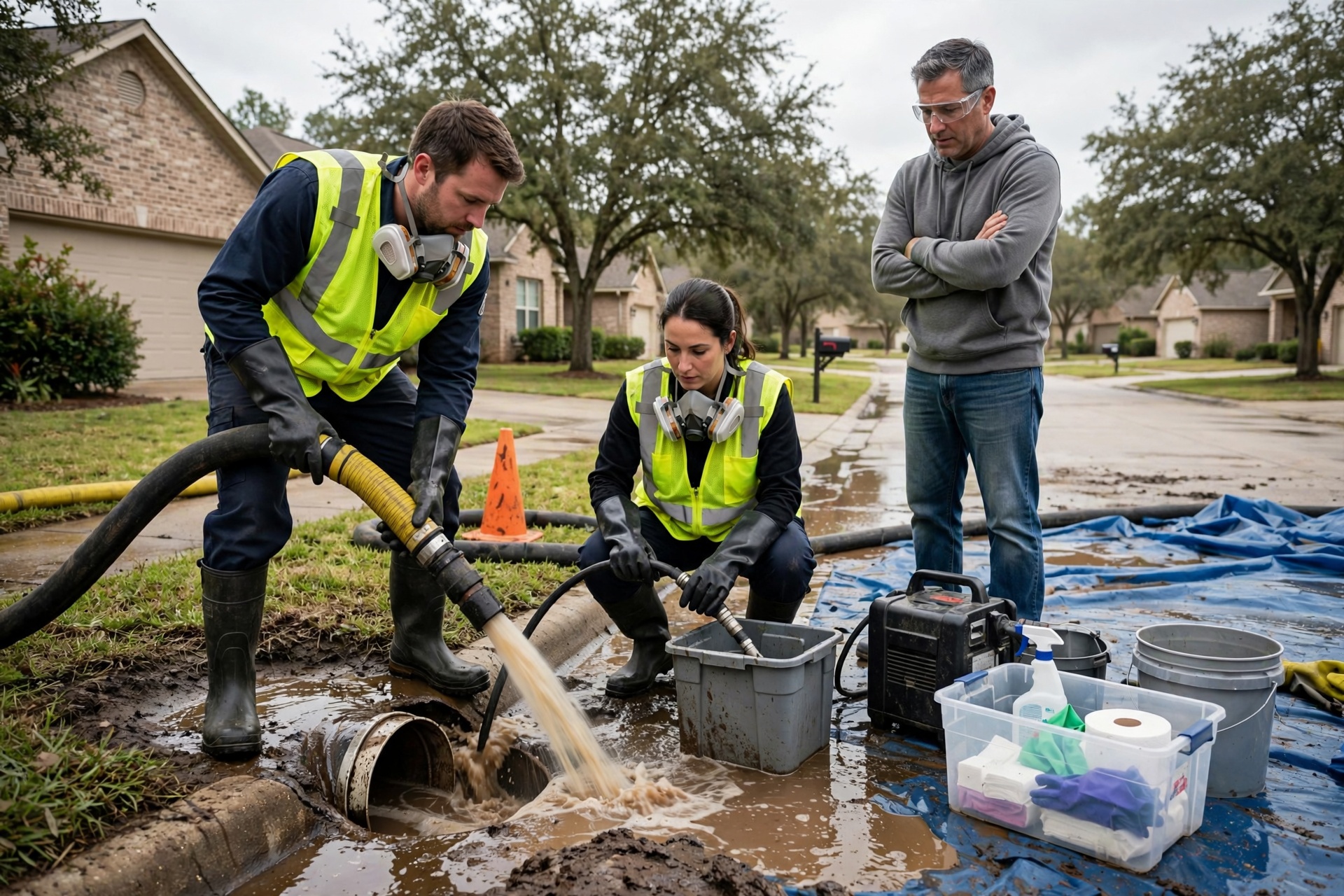 sewage cleanup in Bayou Crossing